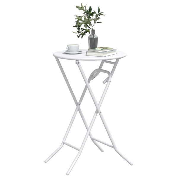 Gartentisch Weiß Metall 50x50 cm Klappbar