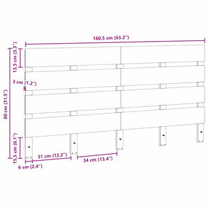 Wachsbraunes Kopfteil 160cm Kiefer Massivholz