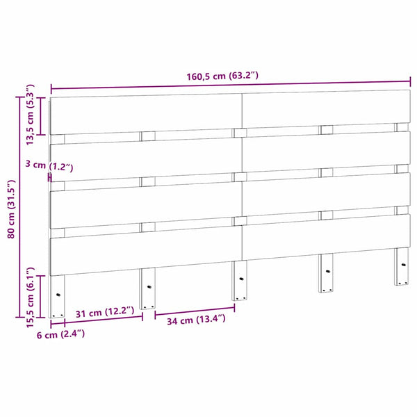 Wachsbraunes Kopfteil 160cm Kiefer Massivholz