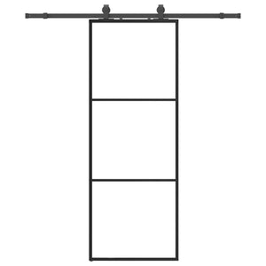 Schiebetür mit Beschlag Schwarz 76x205 cm