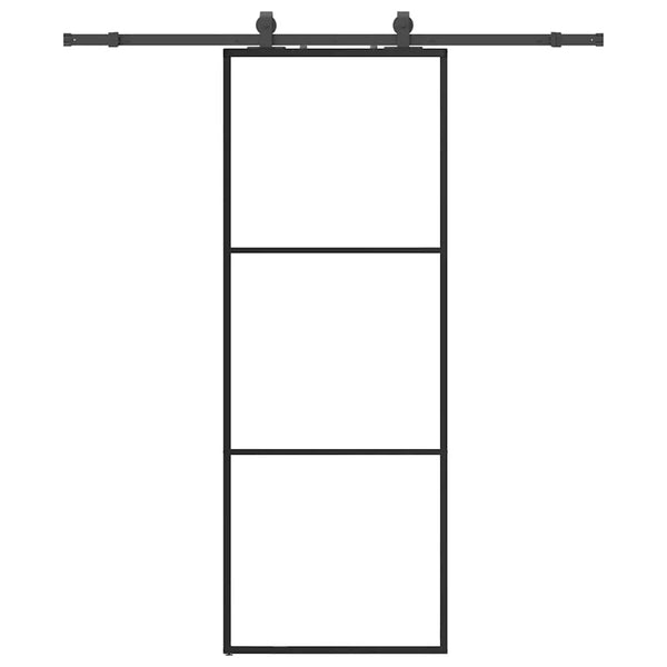 Schiebetür mit Beschlag Schwarz 76x205 cm