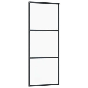 Schiebetür mit Beschlag Schwarz 76x205 cm