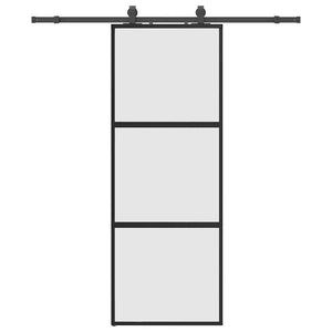 Schiebetür Schwarz Hartglas 76x205 cm