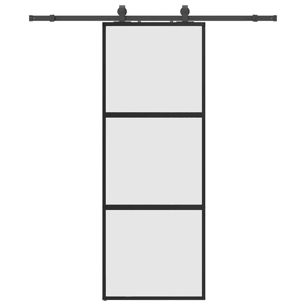 Schiebetür Schwarz Hartglas 76x205 cm