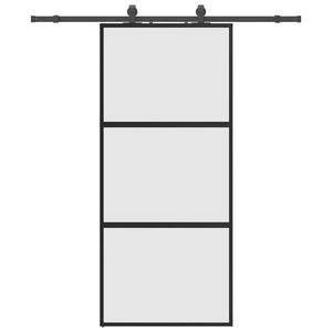 Schiebetür Schwarz 90x205 cm Hartglas