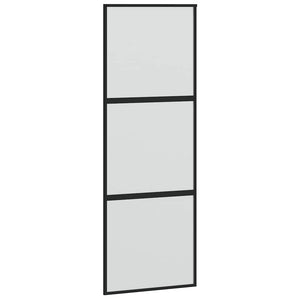 Schiebetür Schwarz 90x205 cm Hartglas