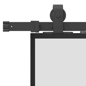 Schiebetür Schwarz 90x205 cm Hartglas