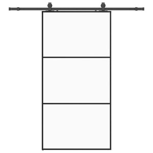 Schiebetür Schwarz 102x205 cm ESG-Glas