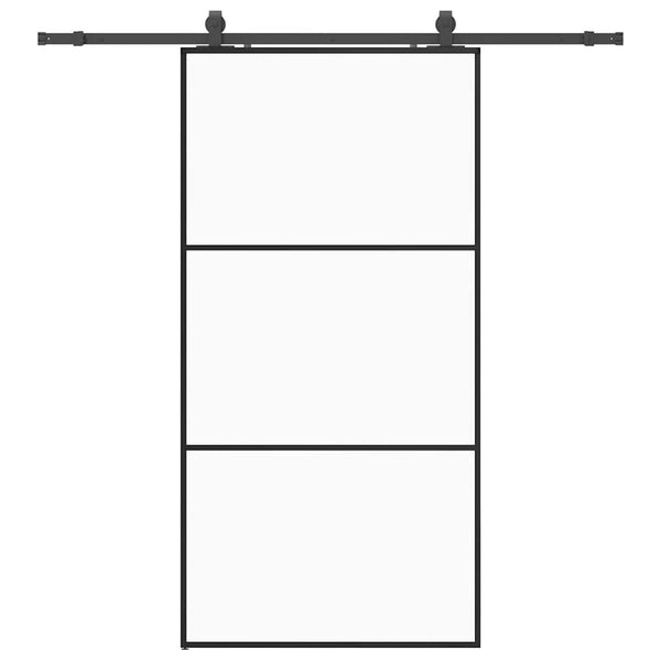 Schiebetür Schwarz 102x205 cm ESG-Glas