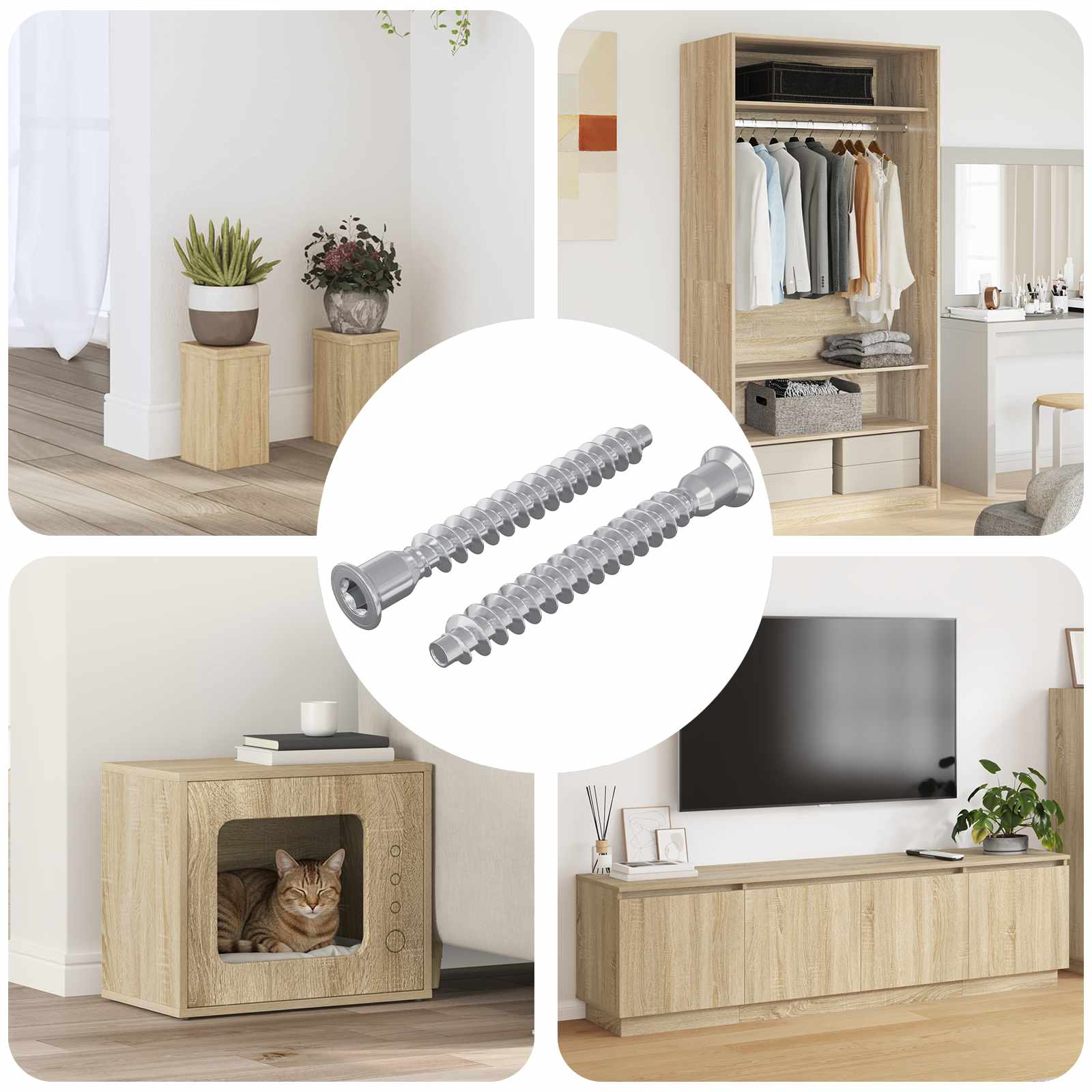 vidaXL Vis de fixation à tête fraisée 2 pcs Argenté Ø7 x 58 mm Métal