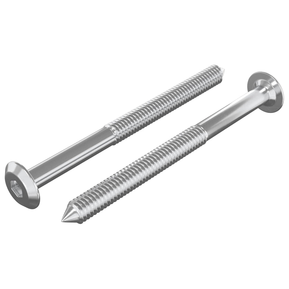 M6 x 70mm Möbelschrauben Stahl Silber 2 Stk.