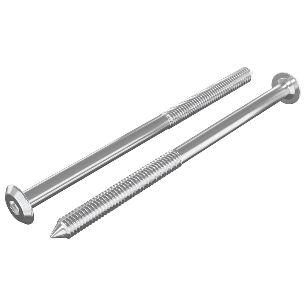 M6 x 100mm Möbelschrauben Stahl Silber 2 Stk.