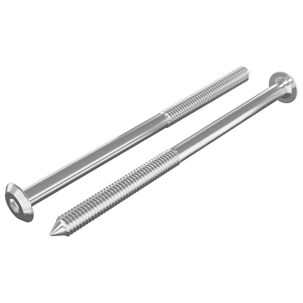 M6 x 100mm Möbelschrauben Stahl Silber 2 Stk.