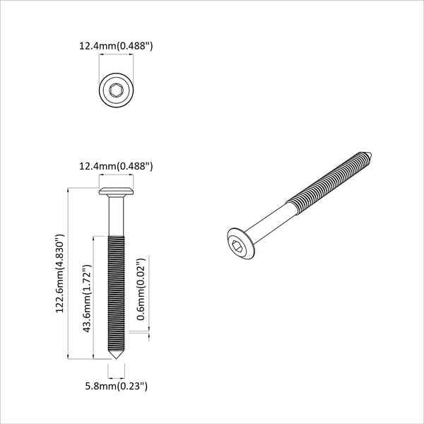 Schrauben M6 x 120 mm, 800 Stk.