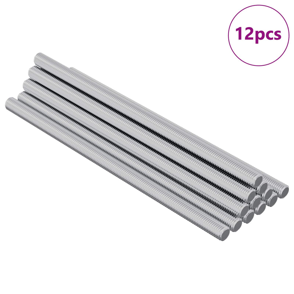 Gewindestange Stahl Silber 6x120mm, 12 Stk.
