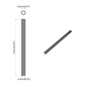 Gewindestange Silber 6x170mm Stahl, 2 Stk.