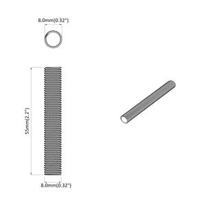 Gewindestange Stahl Silber 8x55mm, 12 Stk.