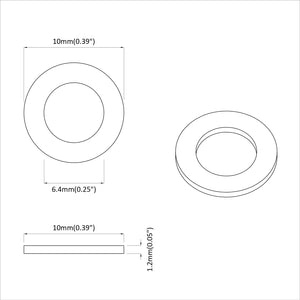 Stahl Unterlegscheiben, 2 Stk, 10x10x1,2mm, Silber