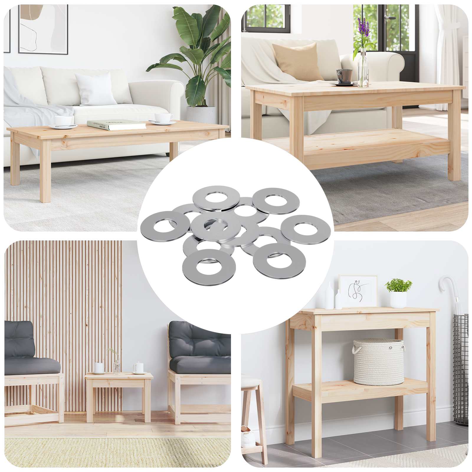 Unterlegscheiben Set, 11842 Stück, Silber