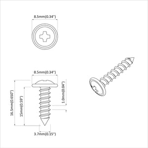 M4 x 16 mm Stahlschrauben, 12 Stk.