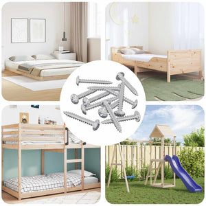 Holzschrauben Set, 8451 Stk, Silber Stahl