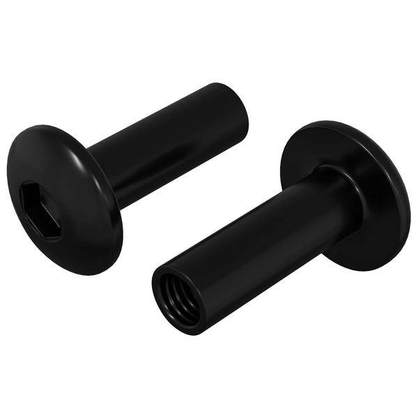 Schwarze Hülsenmuttern M4 x 14,5 mm, 2 Stk.