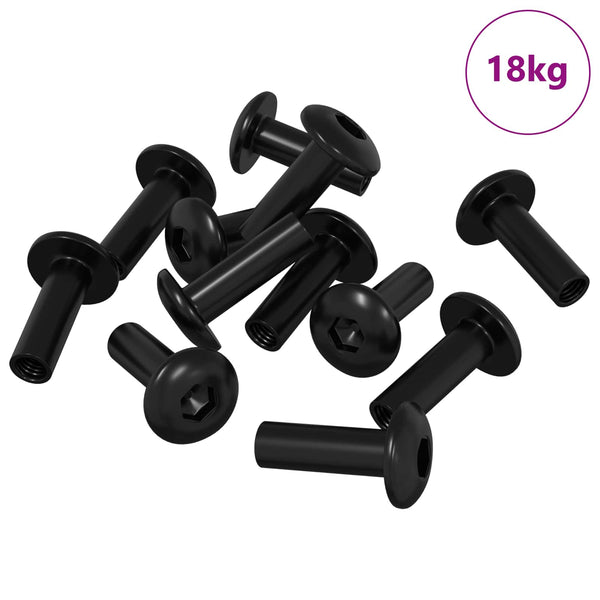 Hülsenmuttern Set, 8451 Stück, Schwarz