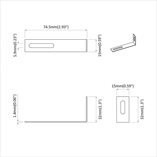 Anti-Kipp Halterung, 2er Set, Silber