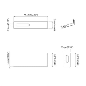 Anti-Kipp Halterung 12er Set Silber