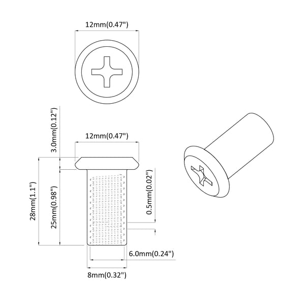 Sicherungsmutter M6 x 25 mm, 2 Stk.