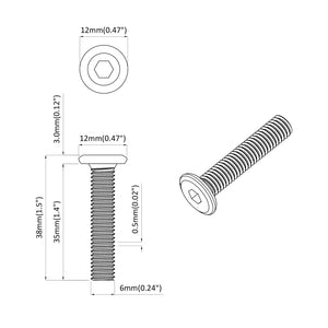 Schraube mit Sperre M6 x 35 mm, 12 Stk.