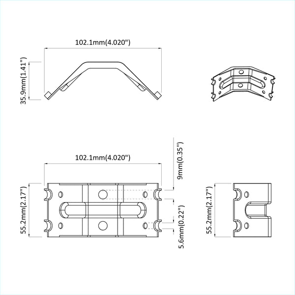 Winkelverbinder 2 Stk. verzinkt, 106x55 mm