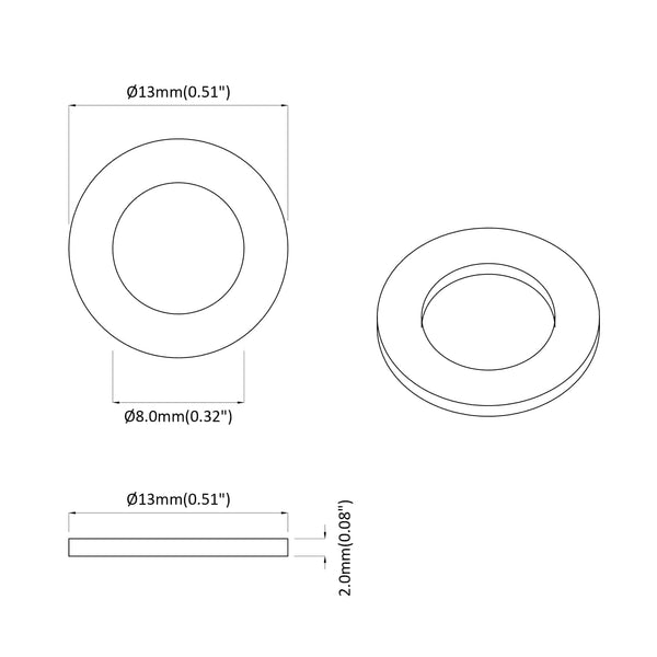 Federscheiben Weiß 13 x 1 mm, 12 Stk.