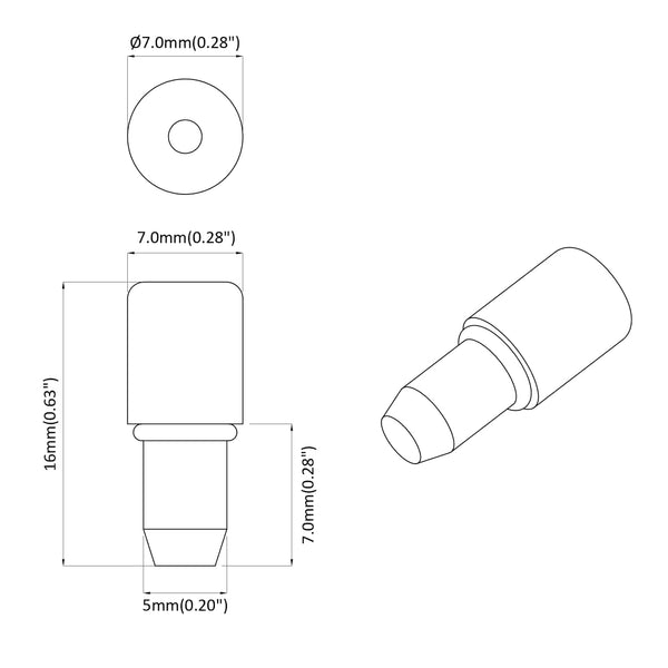 vidaXL Chevilles d'étagère 7200 pcs Argent 7 x 16 mm Fer