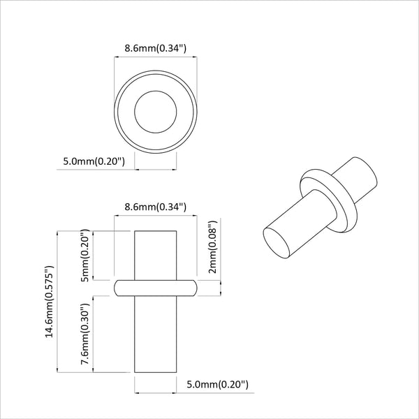 Regalstecker Stahl Silber 2er-Set