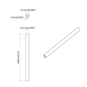 PVC Rohr Weiß 12,2x1,8x500mm, 2er Set