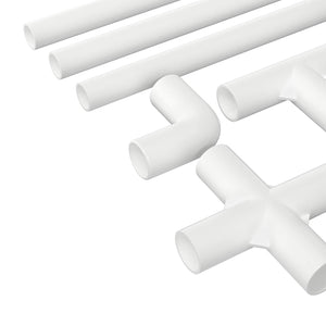 PVC Rohr Set, 29-teilig, Weiß