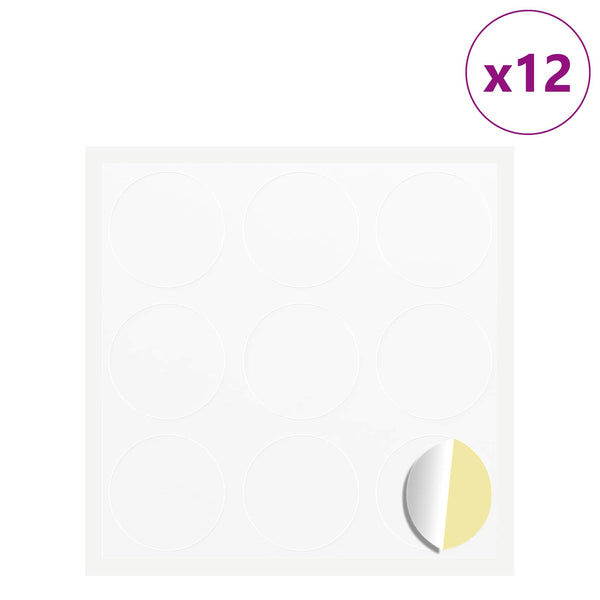 vidaXL Autocollants 12 pcs Blanc Ø 20 x 0,5 mm Papier