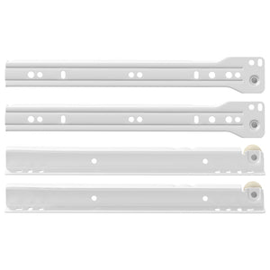 Schubladenschienen 250 mm, 12er-Set, Stahl Weiß