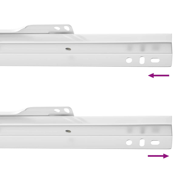 Schubladenschienen 300 mm, 12er Set, Stahl Weiß