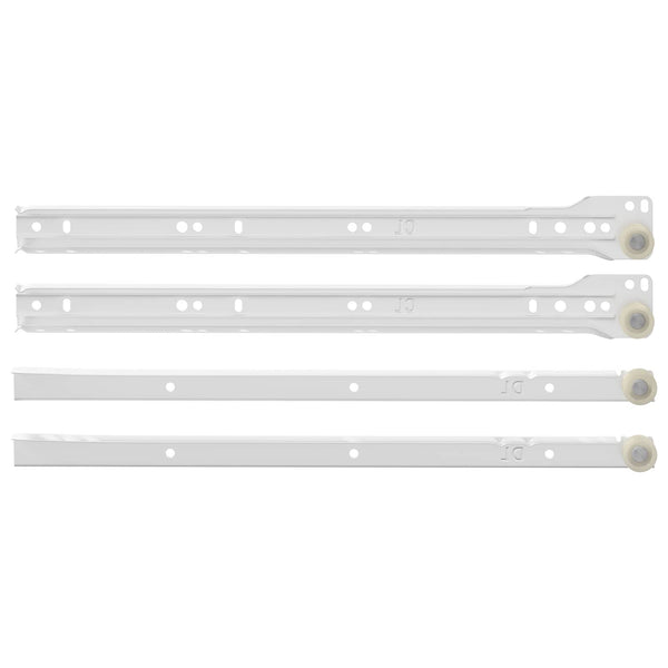 Schubladenschienen Weiß 350 mm Stahl - 12er Set