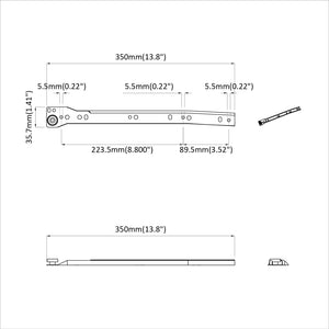 Schubladenschienen Weiß 350 mm Stahl - 12er Set