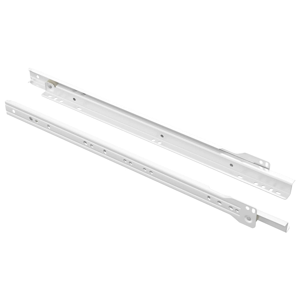 Schubladenschienen Weiß 400 mm Stahl, 2er-Set