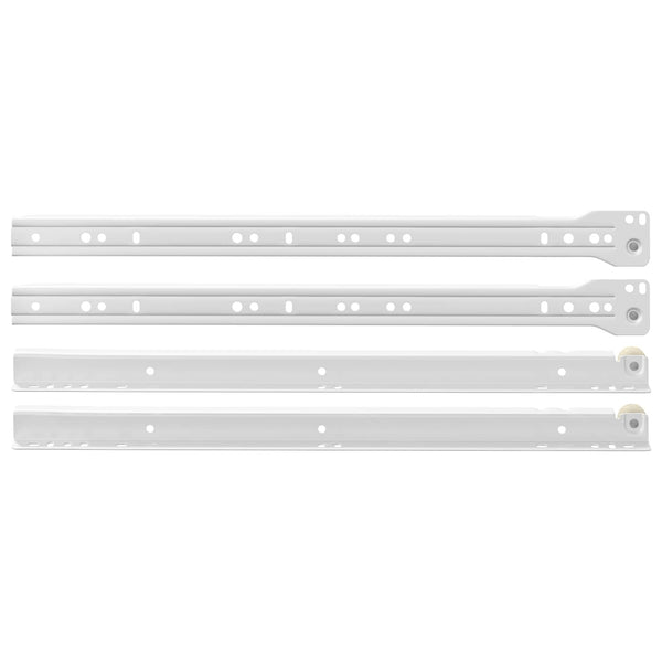 Schubladenschienen Weiß 400 mm Stahl, 2er-Set