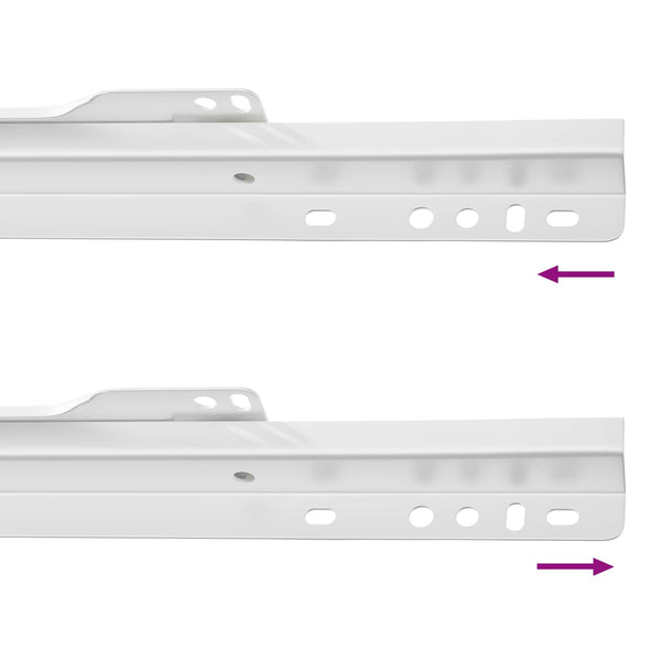 Schubladenschienen Weiß 400 mm Stahl, 2er-Set