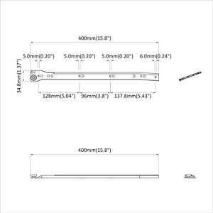 Schubladenschienen Weiß 400 mm Stahl, 2er-Set