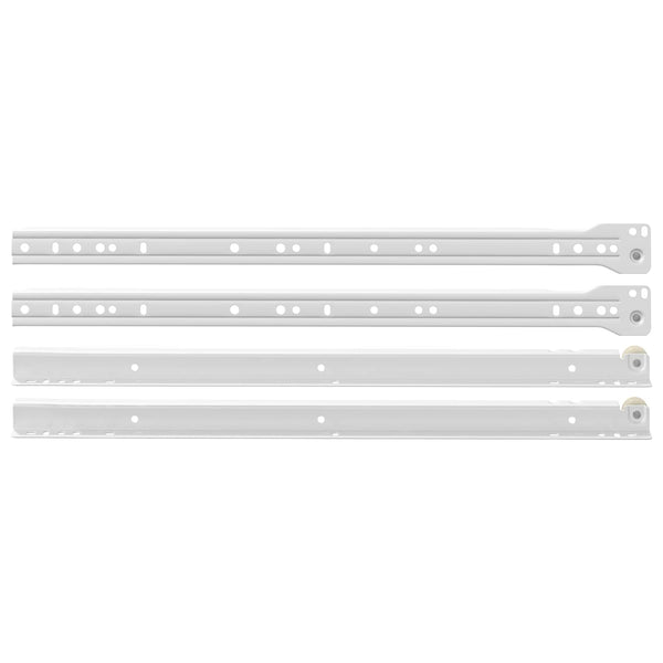 Schubladenschienen Weiß 450 mm Stahl 2er-Set