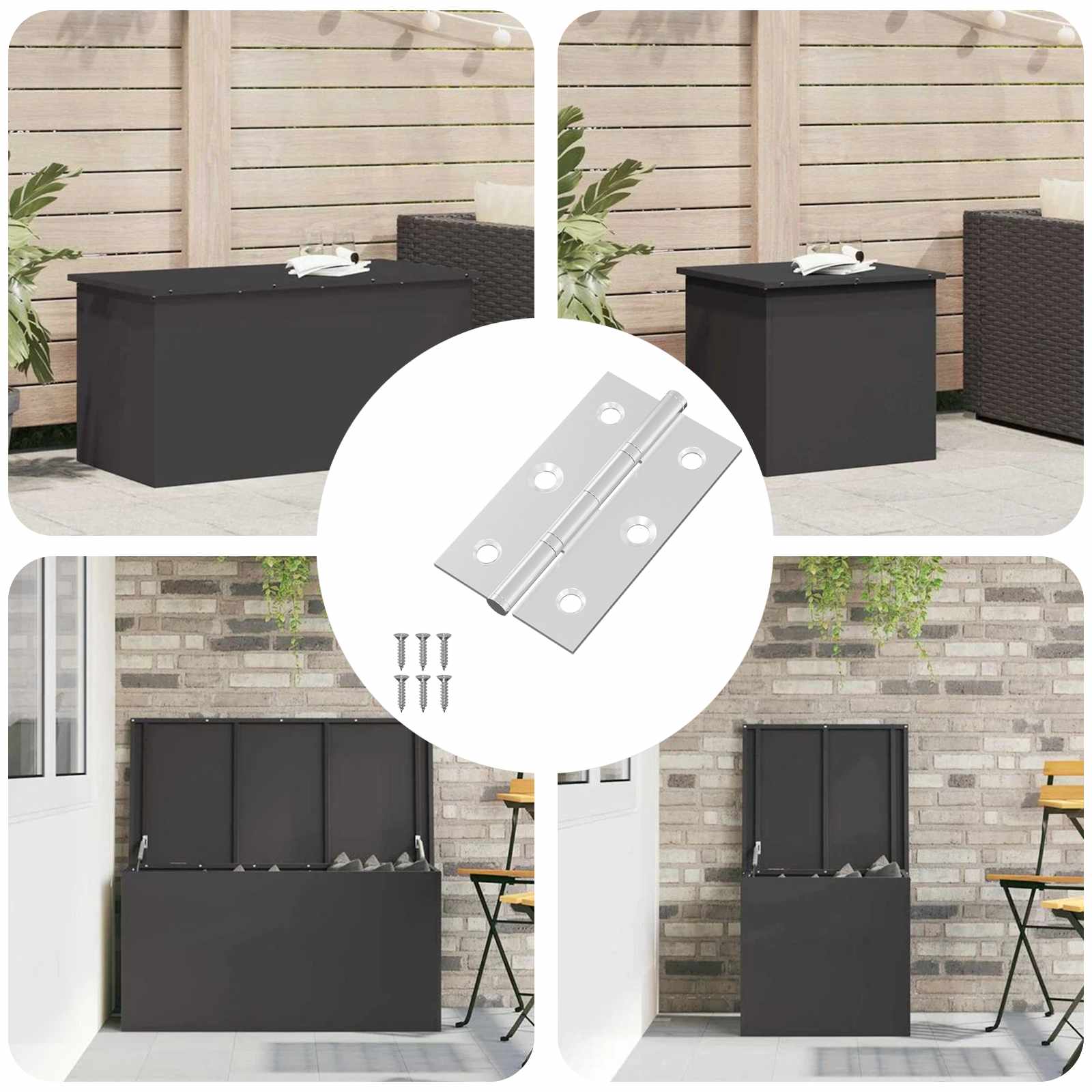 Scharnier Uni 12er-Set Silber Stahl