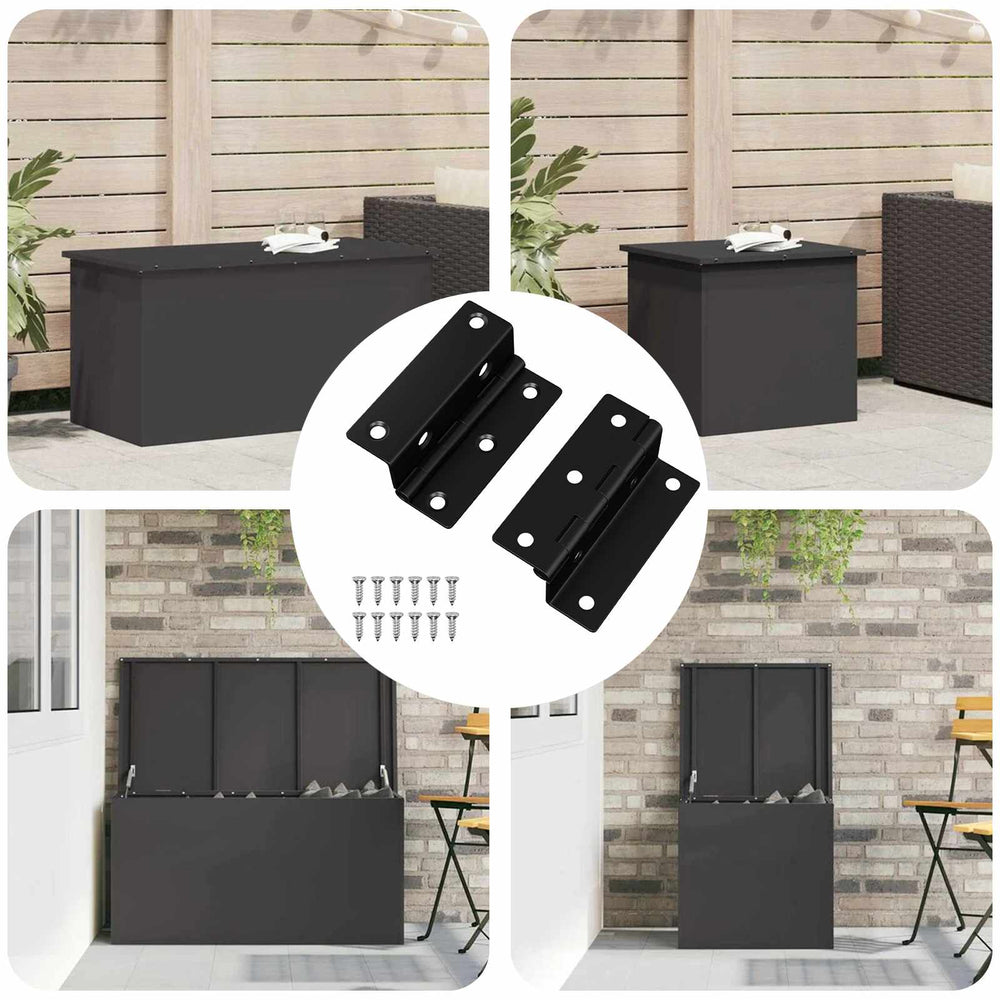 vidaXL Charnière 2 pcs Noir 38 x 17 x 60 mm Fer