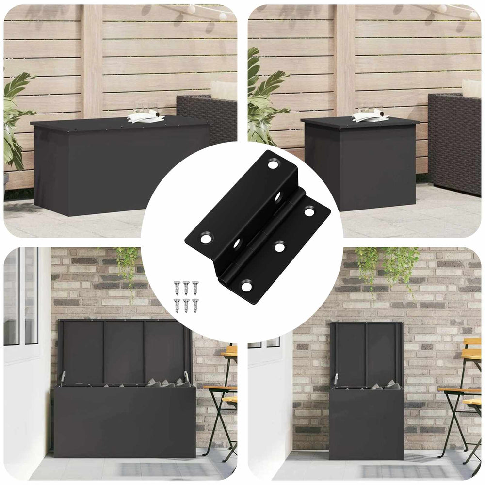 Scharnier Schwarz 12er Set 38x17x60mm
